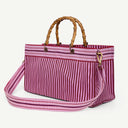Beam Recycled Nylon bag in Oxblood & Petal, back view