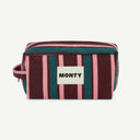 Cosmetic Organic Cotton bag in Damson & Regatta, front view