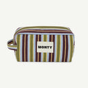 Cosmetic Organic Cotton bag in Fig & Sage, front view