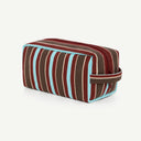 Cosmetic Organic Cotton bag in Tobacco & Diamond, back view