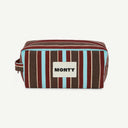 Cosmetic Organic Cotton bag in Tobacco & Diamond, front view
