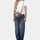 Dinky Organic Cotton bag in Tobacco & Diamond, model shot