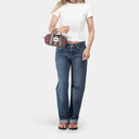 Dinky Organic Cotton bag in Tobacco & Diamond, model shot 2