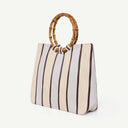 Halo Recycled Nylon bag in Buttermilk & Coconut, back view