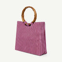 Halo Recycled Nylon bag in Oxblood & Petal, back view