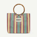 Halo Recycled Nylon bag in Parchment & Brick, front view