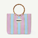 Halo Recycled Nylon bag in Sorbet & Sea, front view