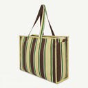 Large Organic Cotton bag in Butter Yellow & Espresso, back view