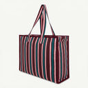 Large Organic Cotton bag in Damson & Regatta, back view