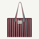Large Organic Cotton bag in Damson & Regatta, front view