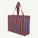 Large Organic Cotton bag in Sienna & Haze, back view