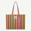 Large Organic Cotton bag in Soft Pear & Posy, front view