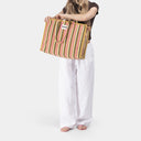 Large Organic Cotton bag in Soft Pear & Posy, model shot