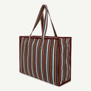 Large Organic Cotton bag in Tobacco & Diamond, back view