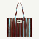 Large Organic Cotton bag in Tobacco & Diamond, front view