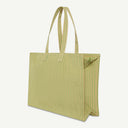 Large Recycled Nylon bag in Green Chartreuse & Vanilla, back view