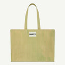 Large Recycled Nylon bag in Green Chartreuse & Vanilla, front view