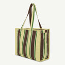 Medium Organic Cotton bag in Butter Yellow & Espresso, back view