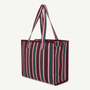 Medium Organic Cotton bag in Damson & Regatta, back view