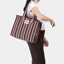 Medium Organic Cotton bag in Damson & Regatta, model shot