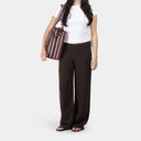 Medium Organic Cotton bag in Damson & Regatta, model shot 2