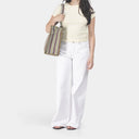 Medium Organic Cotton bag in Fig & Sage, model shot