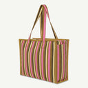 Medium Organic Cotton bag in Soft Pear & Posy, back view