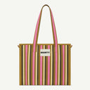 Medium Organic Cotton bag in Soft Pear & Posy, front view