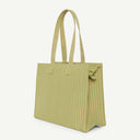 Medium Recycled Nylon bag in Green Chartreuse & Vanilla, back view
