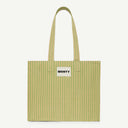 Medium Recycled Nylon bag in Green Chartreuse & Vanilla, front view